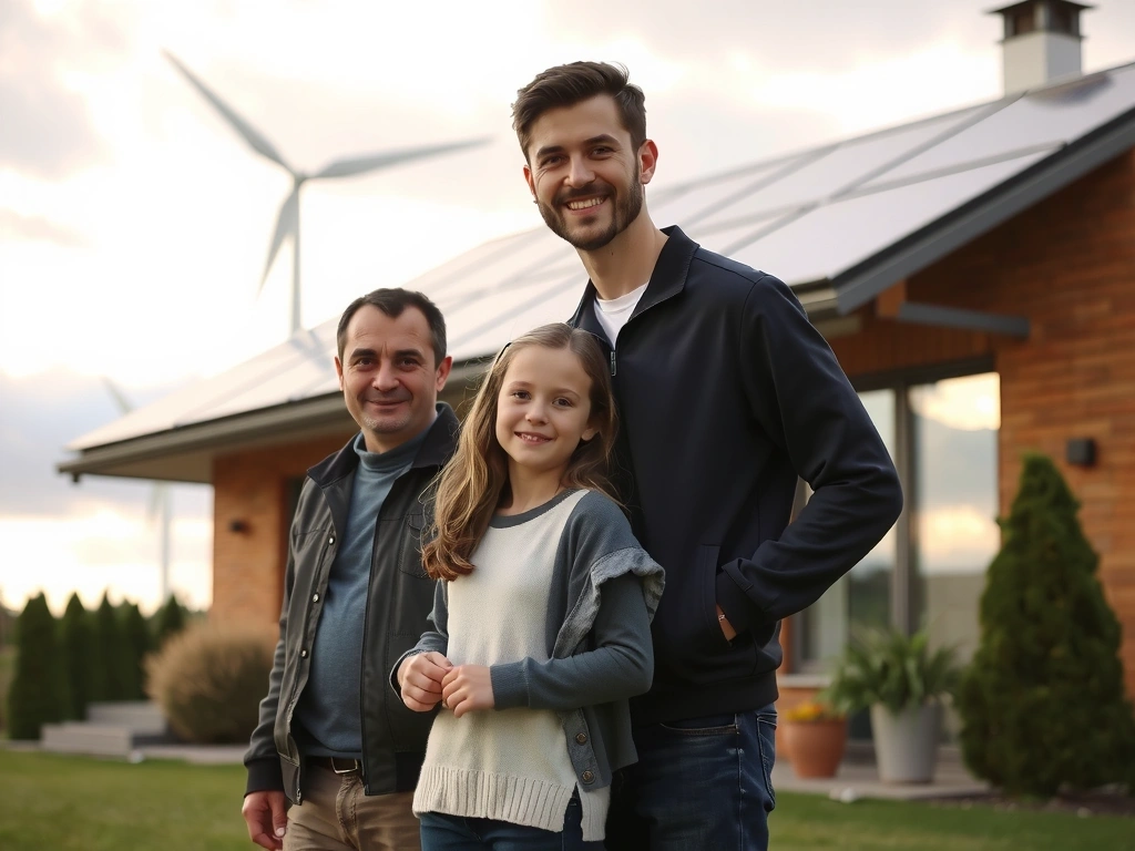 Zadowolona rodzina OZE